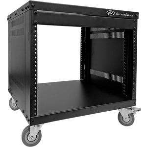 AxcessAbles 8U 19 Homelab Server Rack | 550-LB Capacity | Open Frame with Removable Side Panels | Rolling Rack Cabinet w/Locking 3 Casters | Network, AV & Studio Gear | Includes 5mm & 6mm Screws, 20.5" x 18" x 20.5"