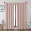 Gwine Valentine's Day Blush Pink Blackout Curtains for Living Room 72 inches Long, Noise Reducing Room Darkening Curtains for Bedroom, Farmhouse Decor with Rod Pocket, Each 40" Wx72 L,2PCS