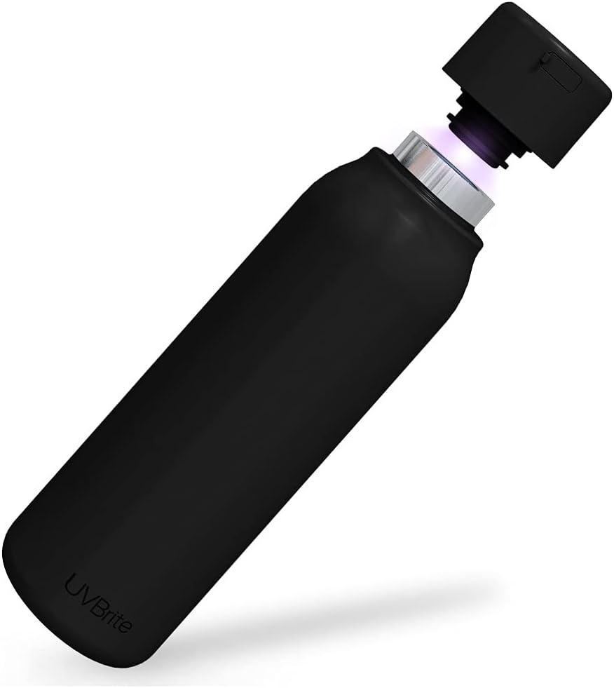 UV self-Cleaning and Water-Purifying Bottle TT-B02-18.6 Ounce Insulated Rechargeable Stainless-Steel Tumbler with Safety Lock Prevents Accidental Exposure Ideal for Outdoor and Emergency use (Black Noir)