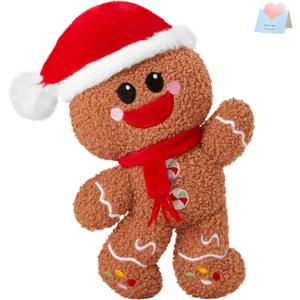 Glow Guards 9'' Santa Claus Gingerbread Man Christmas Ginger Holiday Plush Stuffed Animal Gingerbread Man, 2025 First Christmas Plush for Kids & Adults