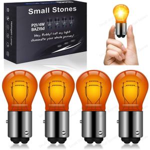 4PCS 1157NA BAZ15D S25 12V P21/4W Halogen bulb Automotive Brake lights Tail lights Daytime running lights (Amber, BAZ15D)