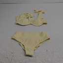 SOLY HUX Women's High Waisted Bathing Suit Tie Shoulder Underwire Summer Swimsuit Bikini Set (Medium, Pure Yellow)