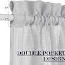 NICETOWN Sidelight Curtain for Light Filtering Linen Window Sheer Curtains for French Fron Door with Tieback, Temporary Door Window Shade for Entryway Doorway,1 PC, 26x80, Light Grey