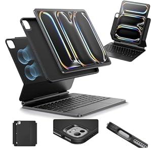 ESR iPad Pro 11 Inch Case with Keyboard (M5/ M4, 2025/ 2024), iPad Pro 11(5th) Keyboard Case with Easy-Set Magnetic Stand, Portrait/ Landscape Modes, Removable Protective Case, Rebound 360 Series, Black