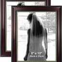 GraduationMall 8x10 Picture Frames, Real Glass, Display Photos for Wall or Tabletop, Mahogany with Gold Beads, 2-Pack
