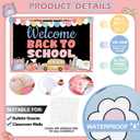 Tenceur Pastel Welcome Back to School Bulletin Board Decor, Schoolbus Theme | Back to School Board Set Classroom Decoration, Bus Stationery Paper Cutouts, for Classroom Chalkboard Wall Door Decor, about 3.28 x 4.92 ft/ 100 x 150 cm