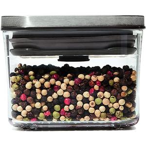 OXO Steel POP Small Square Container - 0.4 Qt for Dried Herbs and More, Grey