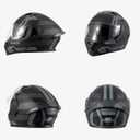DOT Approved Full Face Modular Flip-Up Dual Visor Motorcycle Helmet for Adult Men Women, Lightweight ABS Shell & Ventilated, Street Bike ATV (Black, M)