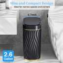 steo spce Automatic Motion Sensor Bathroom Small Trash Can with Lid, 2.6 Gallon Black Touchless Slim Garbage Can, Smart Waterproof Trash Bin for Bedroom, Restroom, Living Room, Office