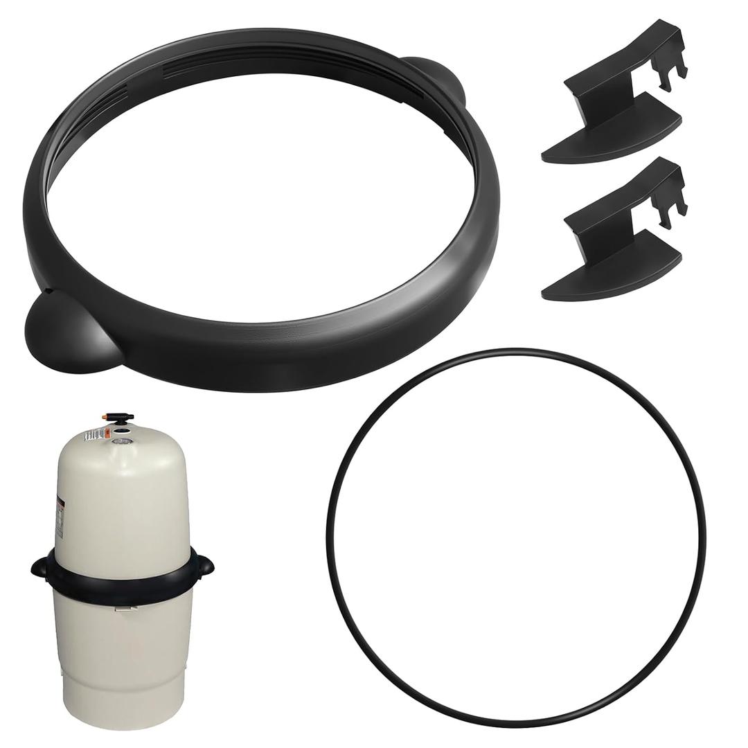 CCX1000D Cartridge Lock Ring Assembly W/2 Clips & O-Ring Seal, for Hayward | Double fixing structure, Form a reliable seal, Premium Material, The lock ring is durable, The O-ring is corrosion resistant