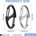 2 x MILAKE 20 Pcs Zipper Clips Anti Theft Security Locks with Dual-Opening S Carabiner, Zipper Locks Replacement for Backpacks, Luggage, and Keys, Portable S Clips Zinc Alloy Connectors (Black, 20 PCS)