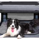 NEZUC Soft Collapsible Dog Crate - 24 Inch Portable Soft Sided Travel Dog Crates for Small Dogs, 4-Door Foldable Dog Carrier, Pet Kennel Indoor & Outdoor (Gray, 24.0" L x 17.0" W x 17.0" H)
