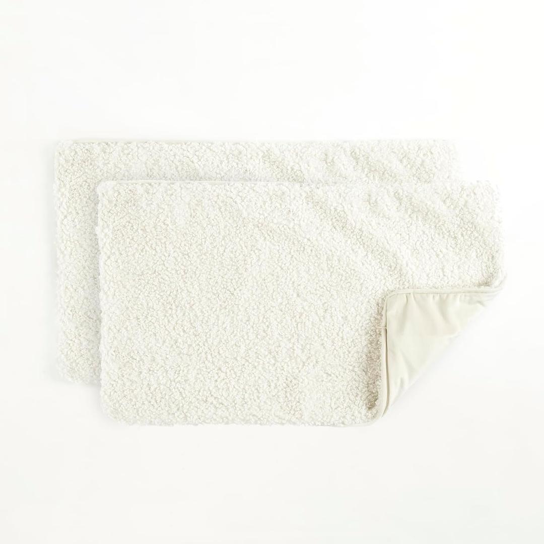 Lush Decor - Pillow Cover, 2-Piece Zipper Pillow Shell, Neo Boucle Lumbar, Chic Home Decor (White, 14" x 24")