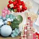 Christmas Balloon Garland Arch Kit 189pcs Red Pink Martini Blue Bean Green White Gold Balloons for Xmas Baby Shower Birthday Party Decoration