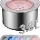 1Gallon Large Dog Water Bowl No Spill, [Anti Digging Lid & Rubber Bottom] Spill Proof Dog Bowl, Anti Splash Mess Dripless Slow Drinking Stainless Steel Water for Sloppy Messy Drinkers Car (Pink)