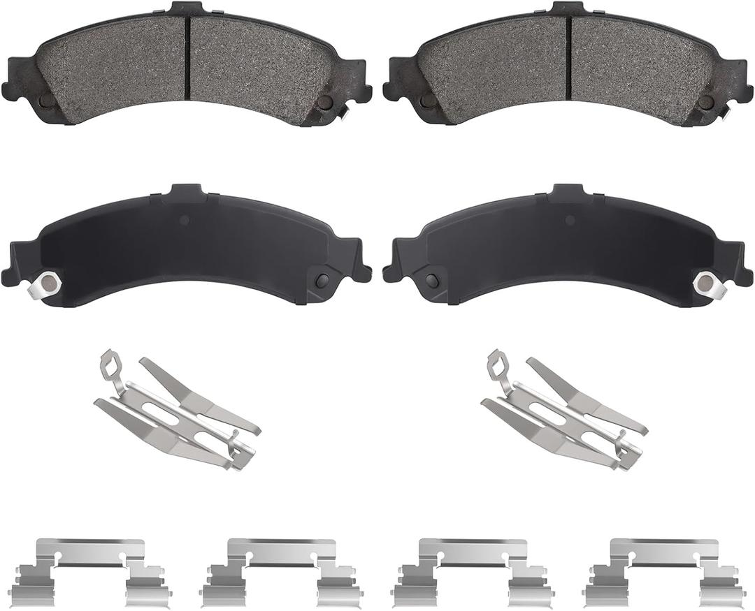 Rear Semi-Metallic Brake Pads Set for Chevy Silverado 1500 for GMC Sierra 1500 2001-2006, Suburban 1500 4WD, Tahoe 4WD, Yukon XL 1500 00-06, for Cadillac Escalade ESV EXT 4WD, (Not fit AWD)