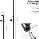 NEEWER Extendable Reflector Holder Arm, Photo Studio Telescopic 27.9 to 47.2 Boom Arm 360 Degree Swivel Reflector Bracket for Product and Portrait Photography, Ideal for Studio & Outdoor Photography