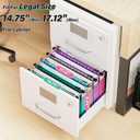 Ansook Plastic Extra Capacity Legal Hanging File Folders,Heavy Duty 2" Expansion Hanging Folder with 1/5 Tabs,12 Pack Filing Cabinet Folders,Accordion File Folders,Color File Organizer for Office