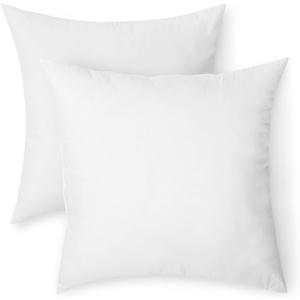 Amazon Basics Square Hypoallergenic Pillow Insert, Soft Decorative Stuffer for Sofa Bed Couch, 26 Inch, 2-Pack