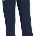 COMENII Scrubs for Women, Knit Yoga Waistband Straight Leg Cargo Pants, Classic Fit Womens Scrubs Pants (Small, Navy)