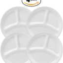 Corelle Livingware Divided Dinner Plate, 10-1/4-Inch, Winter Frost White - Pack of 4 Plates