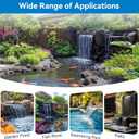POPOSOAP Pond Waterfall Spillway with Pump Kit, 304 Stainless Steel Waterfall with Filtration & 660GPH Pond Pump & 9.8FT Tubing Outdoor Fountain Kit for Garden,Backyard Decor,13.4" H x 8"W-P432