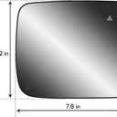 Replacement Passenger Right Side Door Towing Mirror Main Big Glass Flat Heated with Back Plate for RAM 1500 2500 3500 from 2010 to 2024