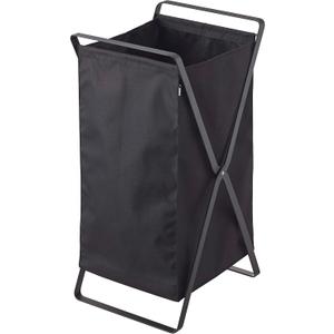 Yamazaki Home Tower Laundry Basket - Foldable Storage Hamper Organizer, 25" - Steel - 10.9 Gallons, 45 Liters