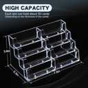 Acrylic Business Card Holder for Desk,4-Tier Clear Plastic Display Stand with 8 Pockets, Holds 400 Cards,ldeal for Office & Workspace Organization,2 Pack