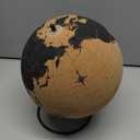 Cork Globe with Sturdy Stand Geographic Desktop Globe for Office and Home Desk Decor Educational World Map for Travel Tracking and Exploration Gift for Families and Couples