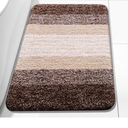 Arotive Bathroom Rug  Soft Absorbent Microfiber Bath Mats and U-Shaped Contour Toilet Rug, Non-Slip Machine Washable Dry Bath Mats for Bathroom, 17x30 Brown