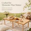 44x22 Low Picnic Table, Portable Folding Wooden Boho Beach Table