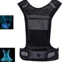 LED Safety Reflective Vest, USB Rechargeable Running Reflector Gear with Storage Pocket, Adjustable Vest (Black)