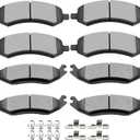 SCITOO Ceramic Pads Full Set Front Rear Brakes Pad fit for 2007-2009 for Dodge for Durango,2006-2010 for Dodge for Ram 1500,2011-2014 for Ram 1500