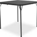 34" Square Folding Table for 4 Person, 330lbs Weight Capacity Foldable Table with HDPE Tabletop & Heavy-Duty Steel Legs, Large Portable Picnic Table for Indoor Outdoor Parties, Camping, Grey, 34" x 34" x 28.54"