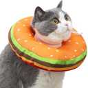 EWES Cat Cone Collar Soft M Size Alternative Neck Cones to Stop Licking Kitten Comfy Elizabethan Collars After Surgery Neuter Dog Donut Collar for Pet e Collar Recovery Shame