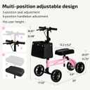 Knee Scooter with Disc Brake, Steerable Knee Walker for Adults,Foldable Rover Scooter for Broken Foot Injured Leg Crutch