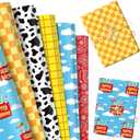 LaVenty Toy Party Supplies Wrapping Paper Cowboy Wrap Paper Desert DIY Craft for Birthday Party Decoration