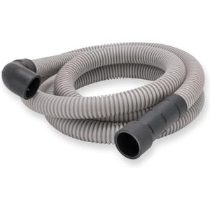 Eastman 6 Foot Dishwasher Drain Hose, Fit with 5/8 Inch, 7/8 Inch, or 1 Inch OD Drain Outlet, 90 Degree Rubber Elbow, Corrugated, Gray Polypropylene, 91227