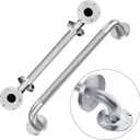 Handicap Grab Bars, 2 Pack 18 Inch Shower Grab Bar for Seniors, 304 Stainless Steel ADA Grab Bars for Bathtubs and Showers, Toilet, Safety Shower Handles for Elderly, Disabled (Brushed Nickel Knurled)