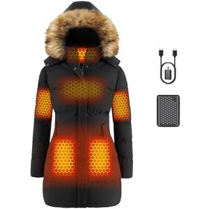 Graphene Women Heated Jacket 12V Fast Charge 18400mAh  Capacity, S