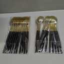 Supernal 102 Pcs Black and Gold Plastic Silverware Set,Heavy Duty Gold Disposable Cutlery for 34 Guests (34 Forks,34 Spoons,34 Knives),Elegant Plastic Flatware for Weddings,Parties & Upscale Events