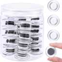 50 Pieces Whiteboard Magnets Round Clear Circle Plastic Magnets for Magnetic Dry Erase Boards, Refrigerator, 1.2 Inch