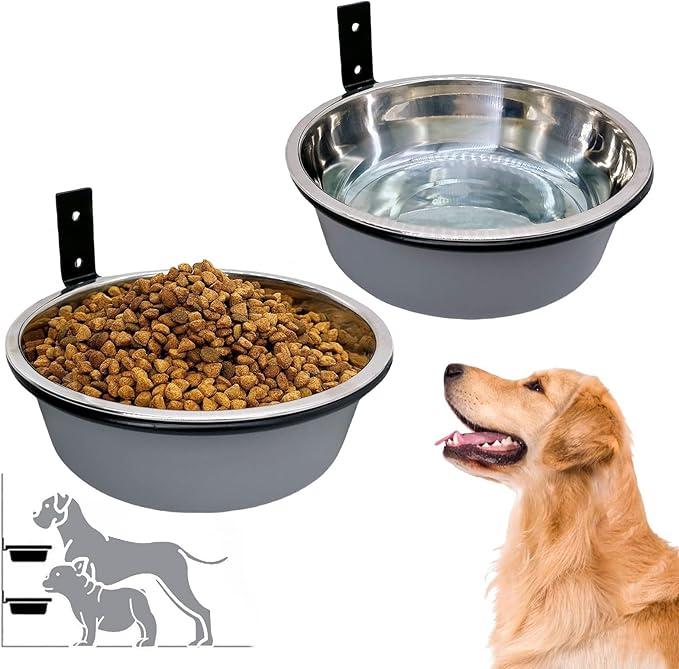 Elevated Dog Bowls, Raised Dog Food and Water Bowls,Wall Mounted Pet Comfort Feeding Bowls for Small Dogs and Cats with Rubber Base, Size: 8"