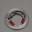 Rust-Free Steel Wire Tie-Out Cable for Large Dogs up to 90 lbs, Dog Leash Run Tether, 25 feet, White