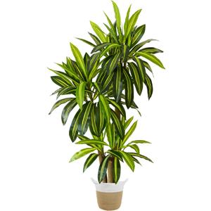 Warmplants Artificial Dracaena Tree, 6ft Tall Fake Dracaena Plant with Basket, Indoor Outdoor Faux Topiary Yucca Trees for Office Home Living Room Porch Patio Décor