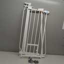 Carlson 36" Extra Tall Walk Through Dog Gate for Doorways & Bottom of Stairs, Metal Pet Gate with Small Pet Door, Expands 29.536.5, White