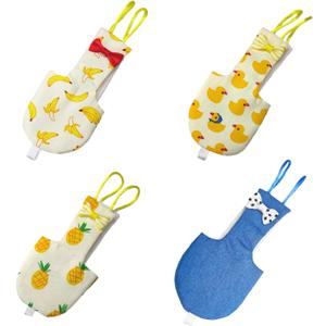 4 Pcs Bird Diaper Parrot Nappy Reusable Flight Suit with Waterproof Inner for Parakeet Cockatiel Mini Macaw Budgie Canary Cute Style (M)