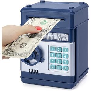 Piggy Bank for Boys,Refasy Electronic Piggy Banks Password Money Saving Box Gifts for 11 Year Old Boy Money Bank Toy Birthday Gifts for Boys Girls Kids Safe Cash Coin Can(Navy)