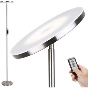 Floor Lamp,30W/2400LM Sky LED Modern Torchiere 3 Color Temperatures Super Bright Floor Lamps-Tall Standing Pole Light with Remote & Touch Control for Living Room,Bed Room,Office (Brushed Nickel) Floor Lamp,30W/2400LM Sky LED Modern Torchiere 3 Color Temperatures Super Bright Floor Lamps-Tall Standing Pole Light with Remote & Touch Control for Living Room,Bed Room,Office (Brushed Nickel)